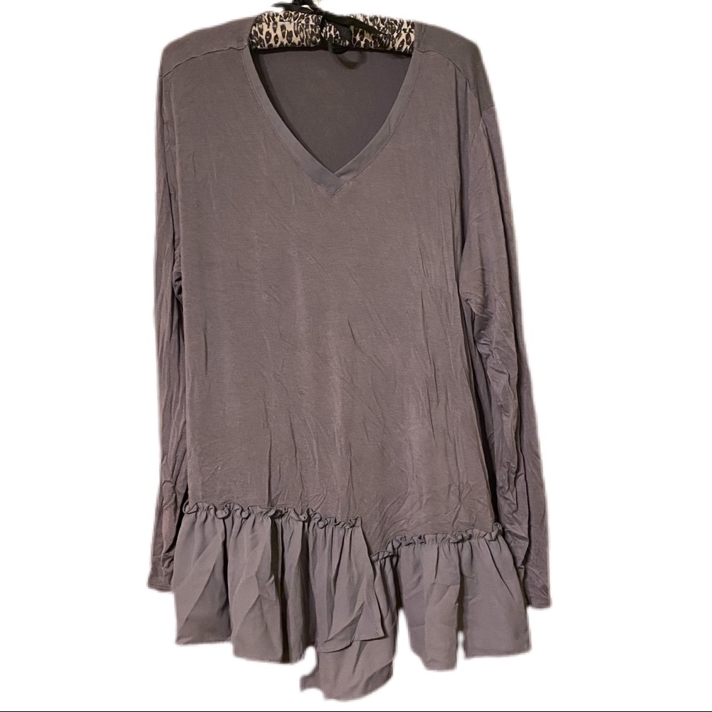 Cato Size 22/24 Ruffle Bottom Long Sleeve Shirt